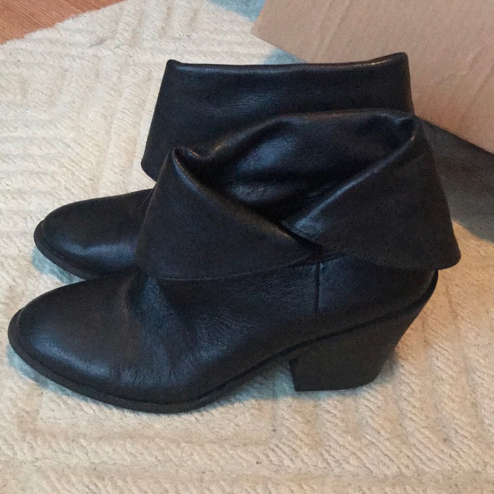 Black roll down booties